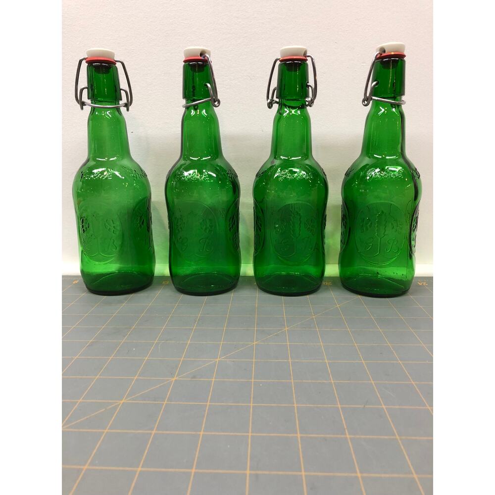 Grolsch Swing Top Brewery 16 oz Green Vtg Porcelain Flip top Bottle Wine / Beer